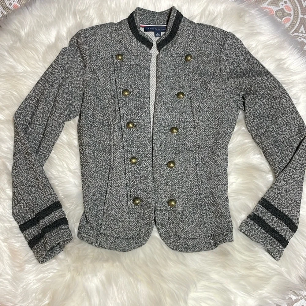 Tommy Hilfiger Military Style Jacket Black/Grey-xs-#0085 - Picture 1 of 10